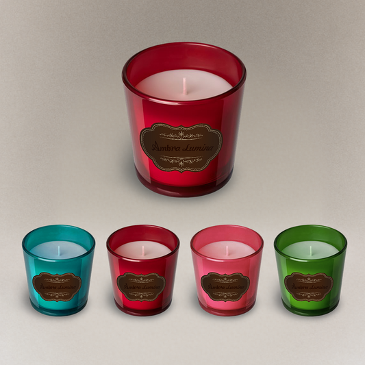 Custom OEM Neo-Classical Luxe Color Blocking Glass Candlle