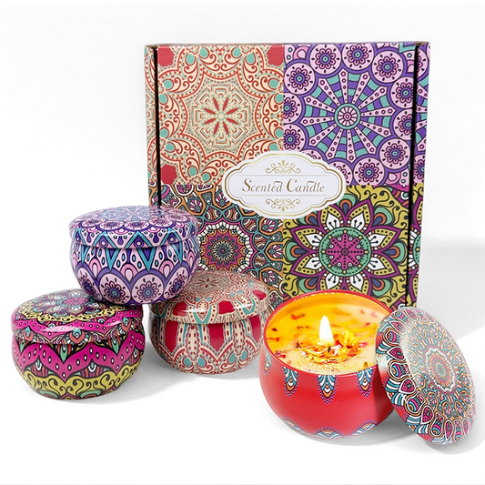 2.2 Ounce Small Jar Flower Sprinkling Candles Set of 4 Candles - AmbraLumina