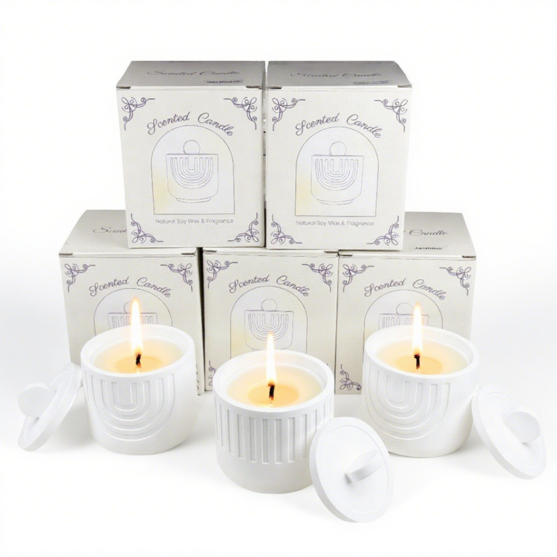 U-shaped Gypsum Cup Aromatherapy Candle - AmbraLumina