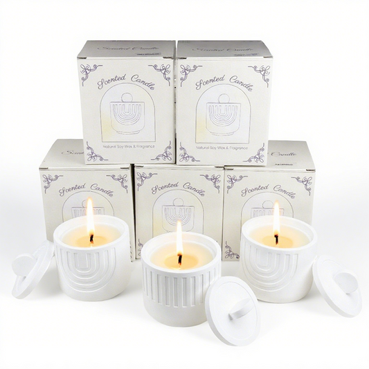 U-shaped Gypsum Cup Aromatherapy Candle - AmbraLumina