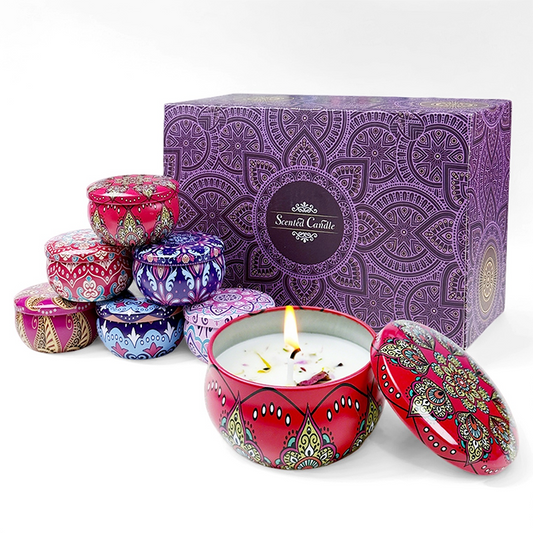 2.2 oz Folk - style Small Jar Confetti Candles, 12 - Jar (One set contains two jars)