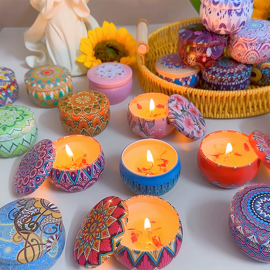 2.2 Ounce Folk Style Small Jar with Flower Scattering (Single Pack)