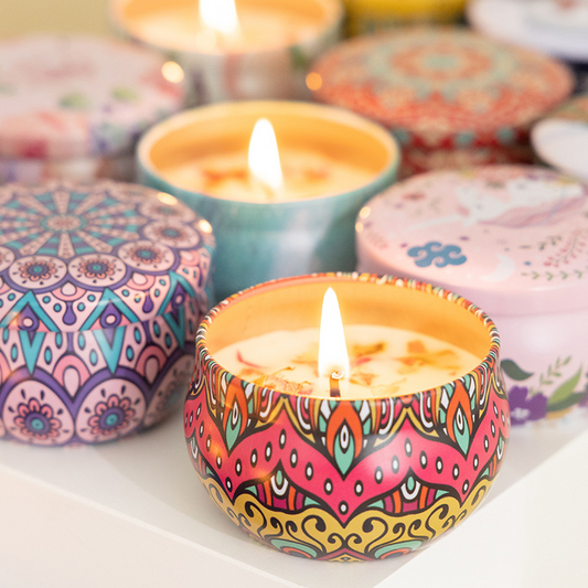 2.2 oz Folk - style Small Jar Confetti Candles, 12 - Jar (One set contains two jars)