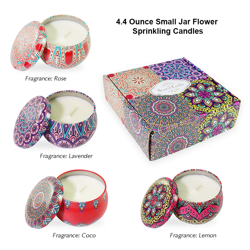 4.4 Ounce Small Jar Candle 4-Pack Aromatherapy Candles - AmbraLumina