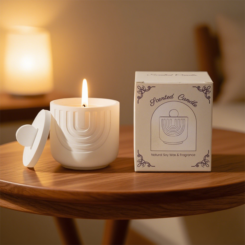 U-shaped Gypsum Cup Aromatherapy Candle - AmbraLumina