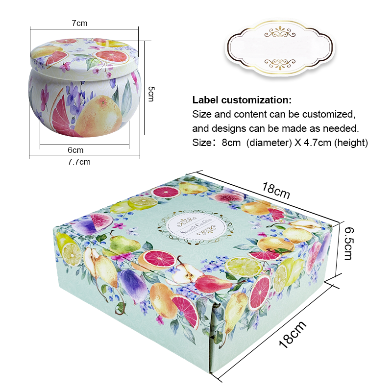 4.4 Ounce Small Jar Fruit 4-Piece Candle Set (Floral-Free) - AmbraLumina