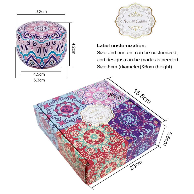2.2 - ounce Xinjiang Yili Small Jar Sprinkled - flower 4 - piece Candle Set - AmbraLumina