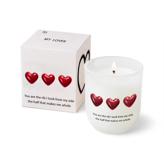 Romantic Valentine's Day Glass Aroma Candle for a Cozy and Inviting Atmosphere - AmbraLumina