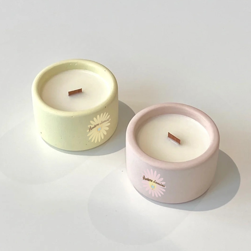 Custom Minimalist Plaster Candle Containers – OEM Bulk - AmbraLumina