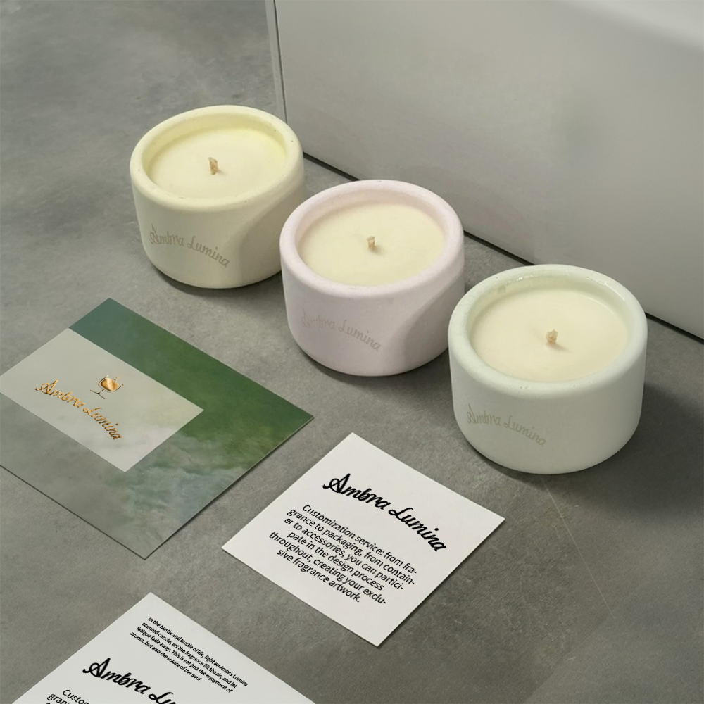 Custom Minimalist Plaster Candle Containers – OEM Bulk - AmbraLumina