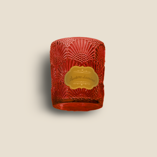 Custom OEM Seashell-Embossed Colored Glass Candle