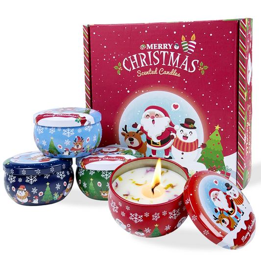 2.2 Ounce Christmas Mini Jar Sprinkle 4-Piece Candle Set