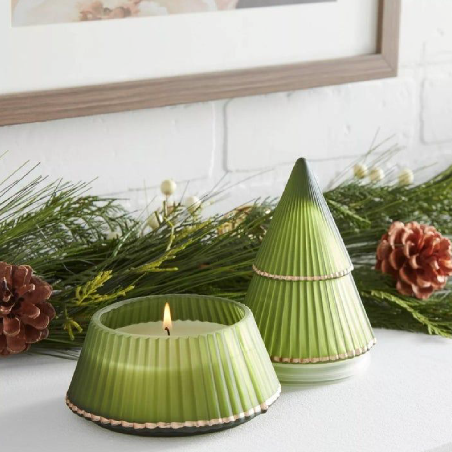 AmbraLumina Christmas tree glass jar aromatherapy