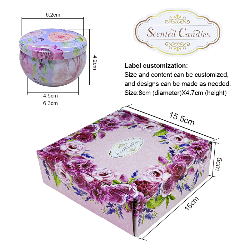 Illuminate Your Space with 2.2-Ounce Flower-Sprinkled Candle Set in Tins for a Cozy Ambiance - AmbraLumina