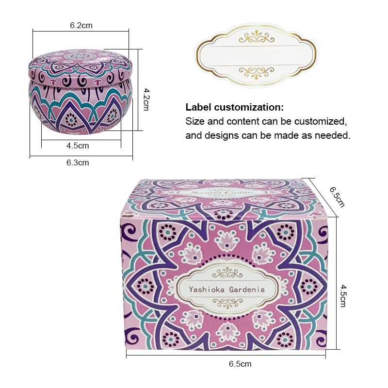 2.2oz Ethnic Style Confetti-Sprinkled Candle in Decorative Tin – Romantic Fragrance - AmbraLumina