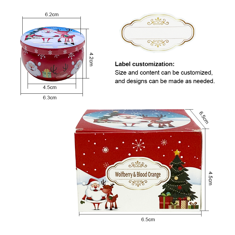 2.2 oz Christmas Mini Can Scented Candle – Festive Floral Confetti Design for Gifts and Home Décor - AmbraLumina