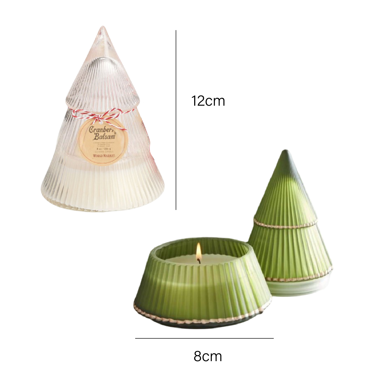 AmbraLumina Christmas tree glass jar aromatherapy
