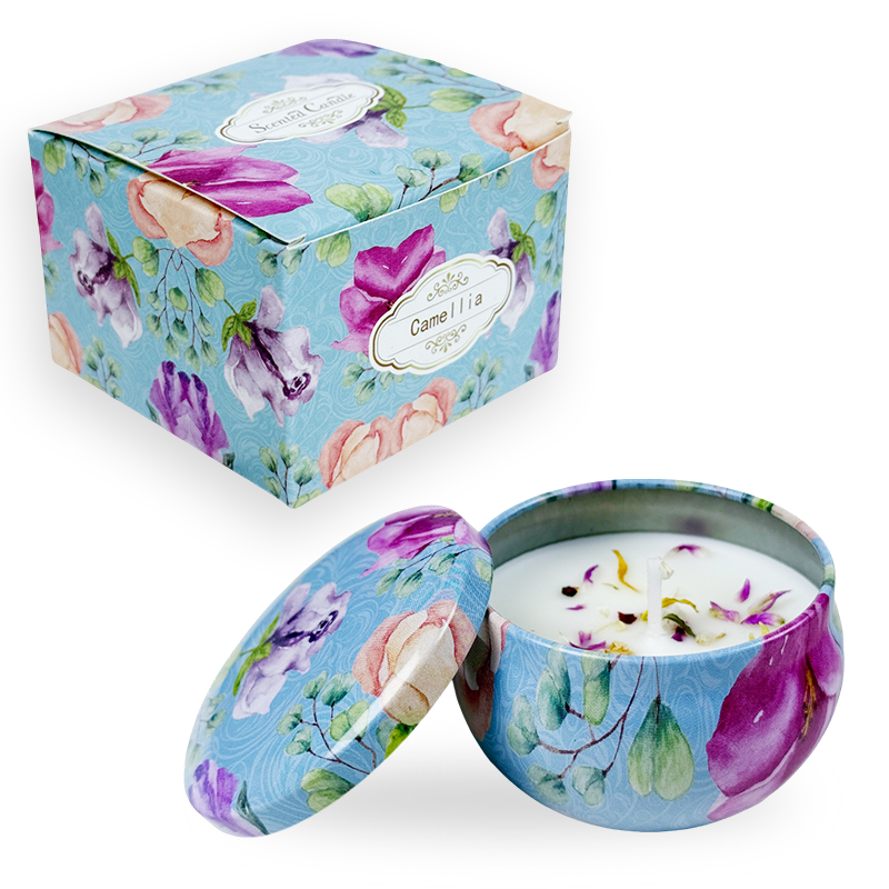 .2oz Flower Petal Canister Candle (Single Pack) – Scattering Flowers & Natural Soy Wax - AmbraLumina