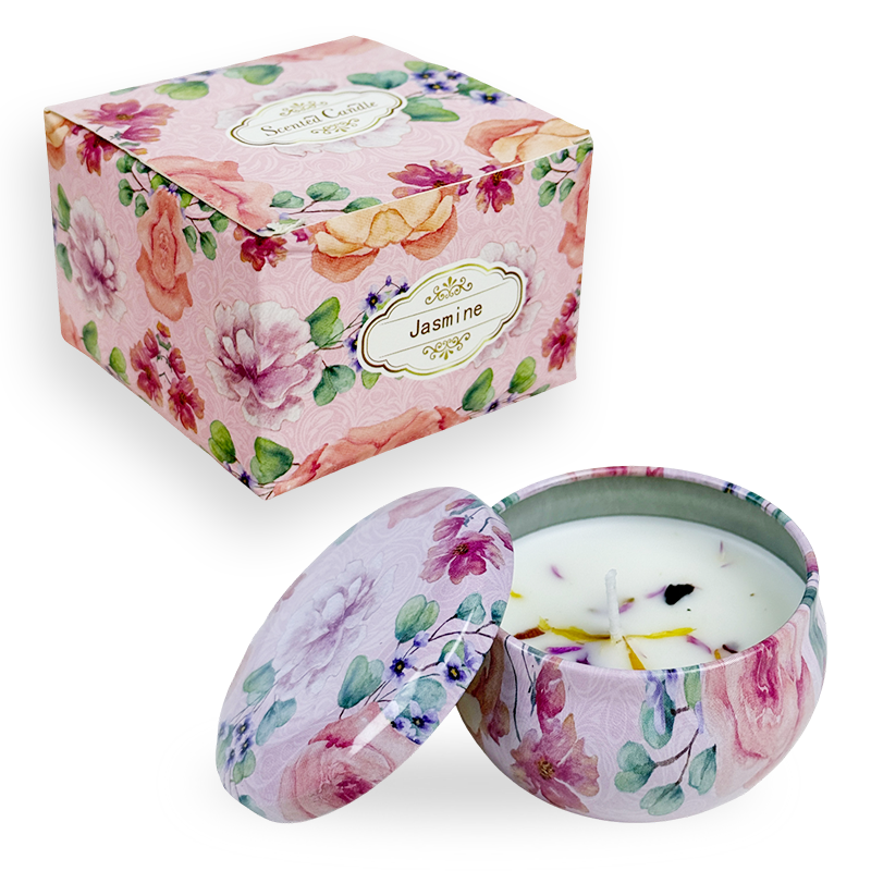 .2oz Flower Petal Canister Candle (Single Pack) – Scattering Flowers & Natural Soy Wax - AmbraLumina