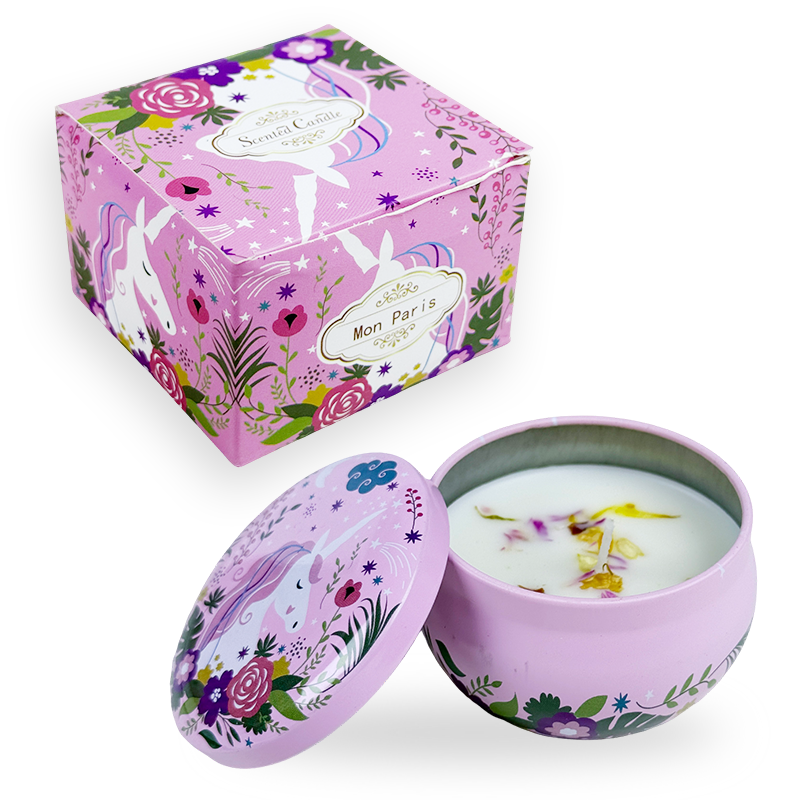 .2oz Flower Petal Canister Candle (Single Pack) – Scattering Flowers & Natural Soy Wax - AmbraLumina