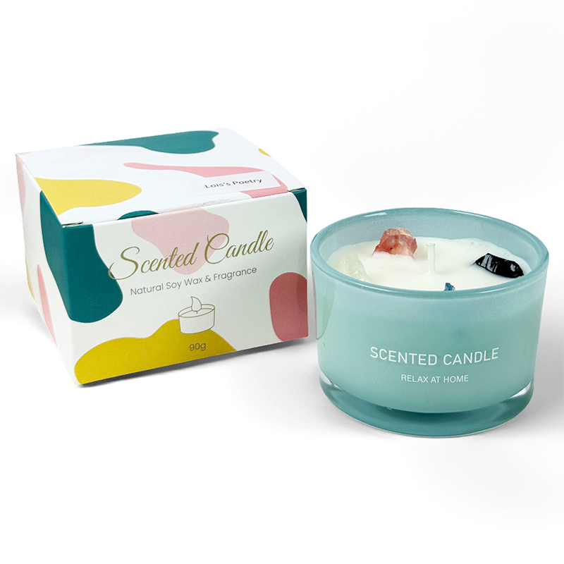 Illuminate Your Space with the Dopamine Mood Fragrance Crystal Stone Candle - AmbraLumina