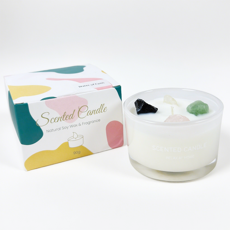 Illuminate Your Space with the Dopamine Mood Fragrance Crystal Stone Candle - AmbraLumina