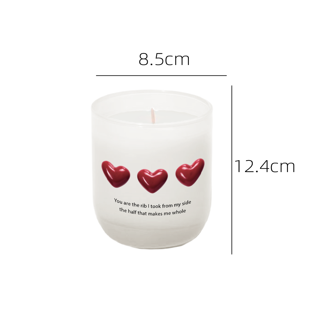 Romantic Valentine's Day Glass Aroma Candle for a Cozy and Inviting Atmosphere - AmbraLumina