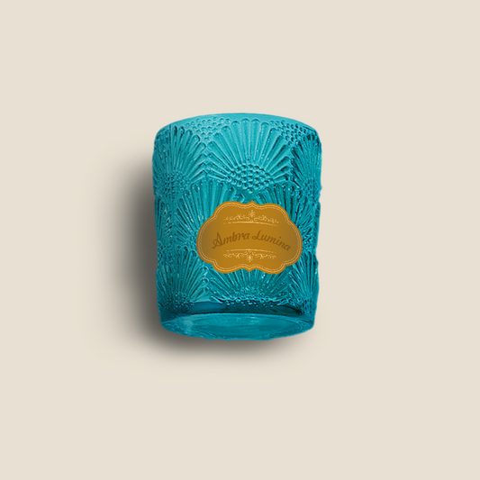 Custom OEM Seashell-Embossed Colored Glass Candle